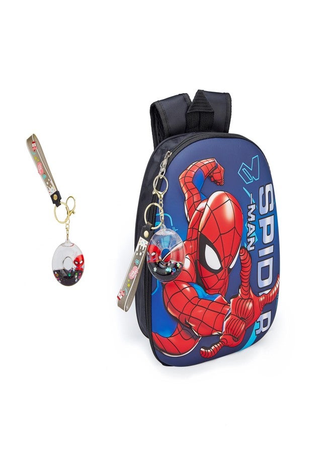 شيري بوكس حقيبة ظهر للأطفال من CherryBox بطبعة كرتونية - حقيبة للمدرسة، منطقة اللعب، ورياض الأطفال، حقيبة نزهة صغيرة للأولاد والبنات، حقائب صغيرة خفيفة الوزن للأطفال (أحمر وأزرق) مع سلسلة مفاتيح لطيفة - Image 1